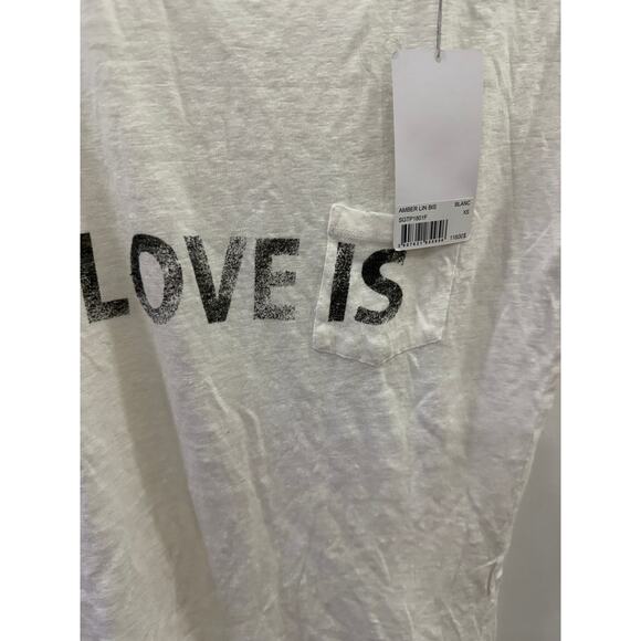 New Zadig & Voltaire Amber Linen “Love Is” Tee Shirt NWT Size XS - Picture 5 of 6